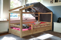 Bodenbett Massivholz mit Bodenbett Massivholz mit Rausfallschutz