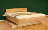 Stauraumbett Eiche metallfrei - FRI
