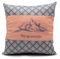 Zirbenkissen blau rosa Bergverliebt - 25 x 25 cm